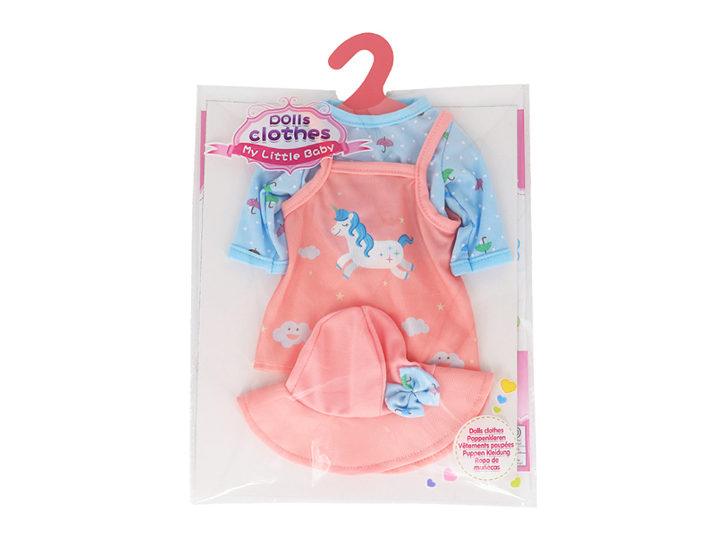 Doll Dress - Orange Unicorn Suit Skirt (Including Hat)