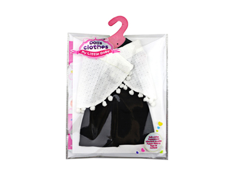 Doll Dress - White Wool Cloak Plus Black Dress