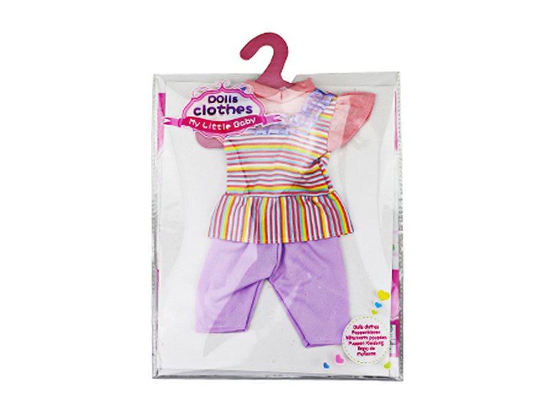 Doll Dress - Summer Red Striped Clothes + Purple Pants