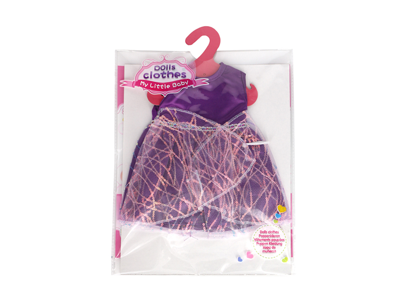 Doll Dress - Purple Embroidered Bead Skirt