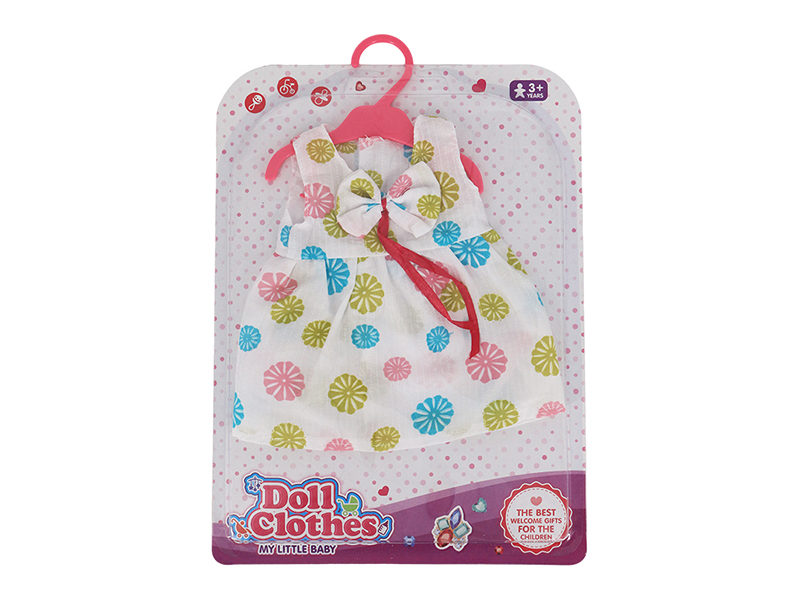 Doll Dress - 3 Color Round Flower Skirt