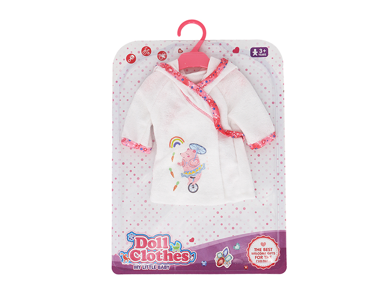 Doll Dress - Red Striped White Pajamas