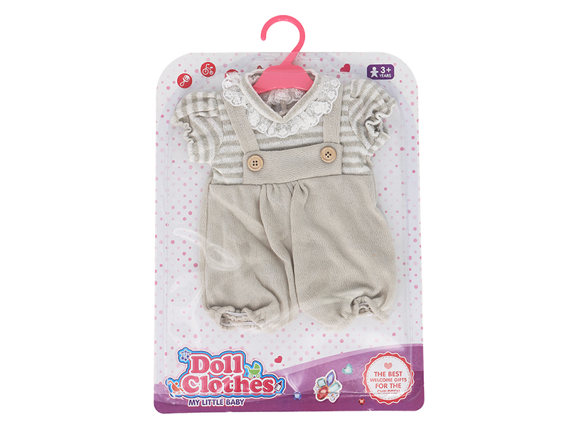 Doll Dress - Apricot Striped Wool Suspender Pants