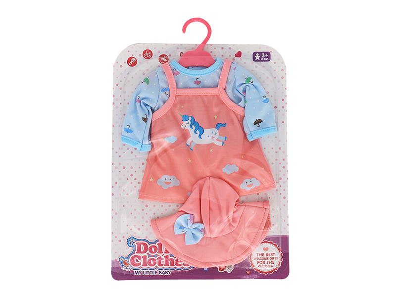 Doll Dress - Orange Unicorn Suit Skirt (Including Hat)