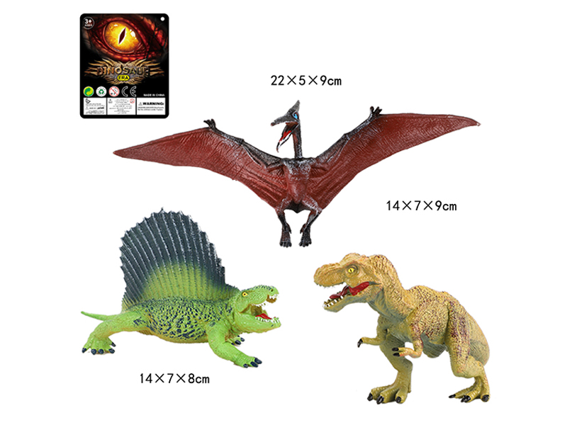 Tyrannosaurus Rex + Heterodentate Dragon + Pterosaur (Solid Pvc Dinosaur Model Toy)