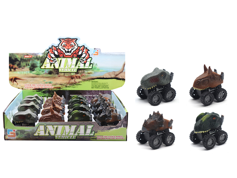 Dinosaur Head Pull Back Car 16pcs