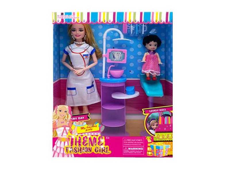 11.5 Inch Solid 9 Joint Fashion Short Skirt Doll Dental Table, Baby