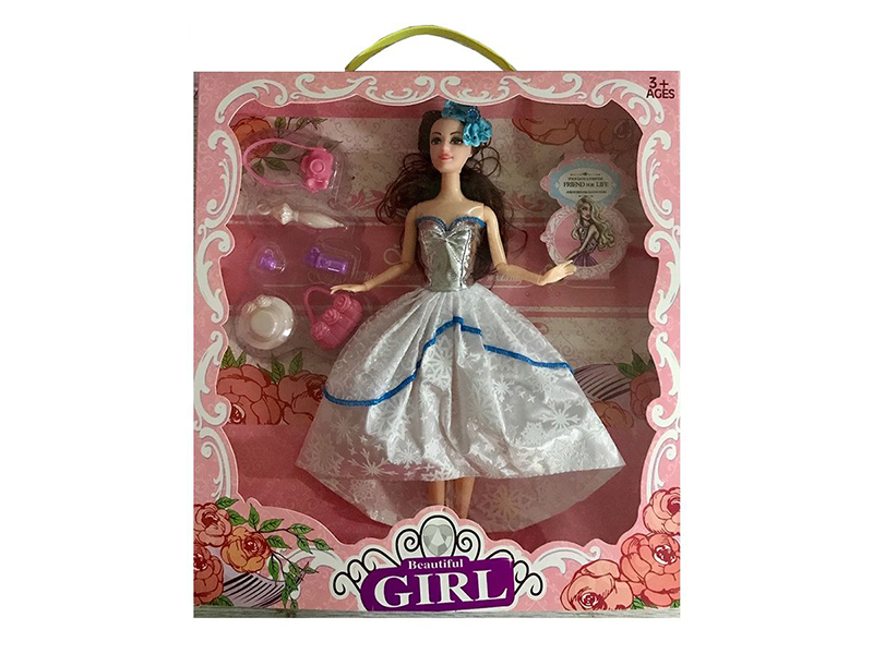 11.5 Inch 9 Joint Fashion Show Big Skirt Doll Hat Blister Camera