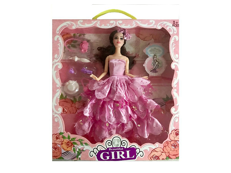 11.5 Inch 9 Joint Wedding Dress Doll Hat Blister Camera
