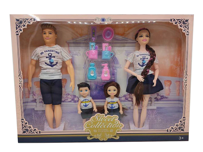 11.5 Inch, 9 Joint, A Family Of Four Dolls, With Toothpaste, Blister, Live Hand Men