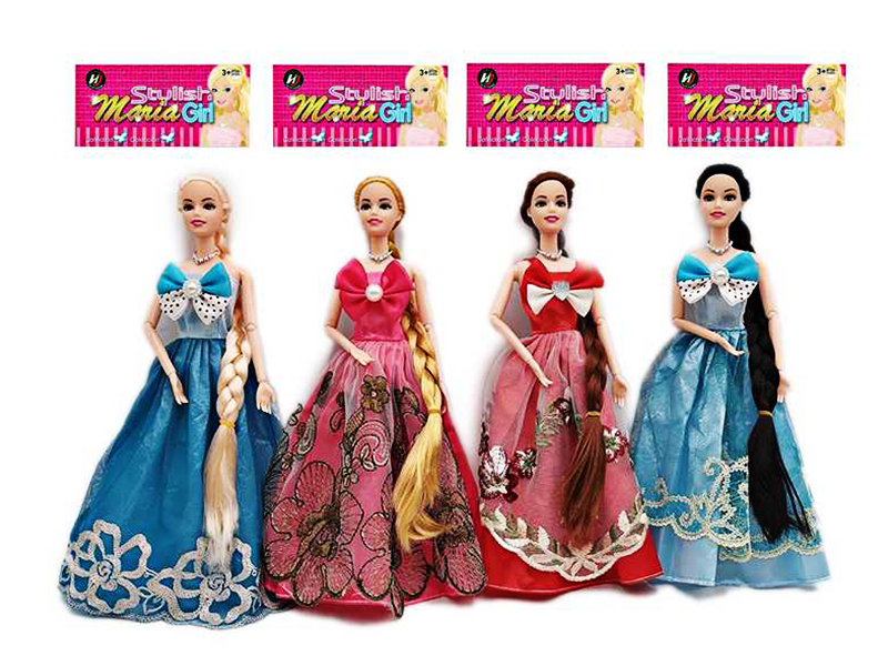 11.5 Inch Solid Long Hair Princess Dress Doll