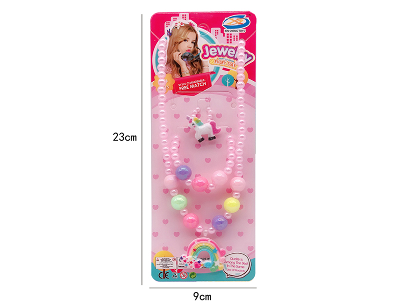 Girls Jewelry - Unicorn Necklaces,Ring Three Piece Set