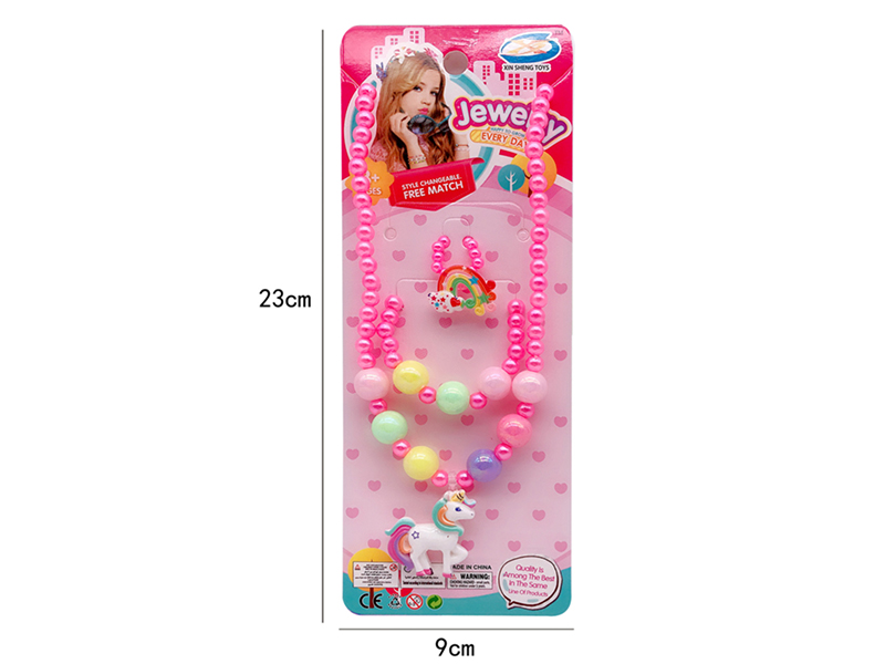 Girls Jewelry - Unicorn Necklaces,Ring Three Piece Set
