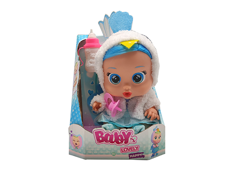 9Th Generation 14 Inch Enamel Crying Girls With Hair Doll