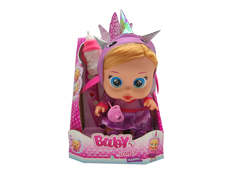 9Th Generation 14 Inch Enamel Crying Girls With Hair Doll