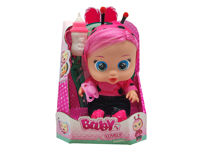 9Th Generation 14 Inch Enamel Crying Girls With Hair Doll
