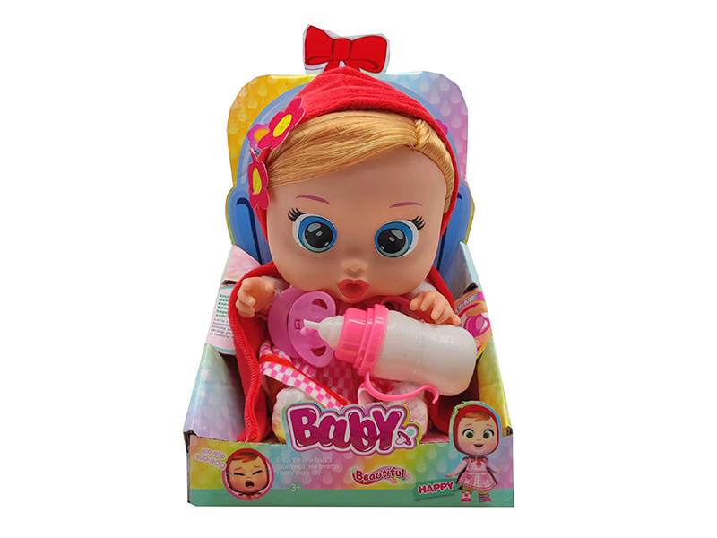 10Th Generation 14 Inch Enamel Crying Girls With Hair Doll