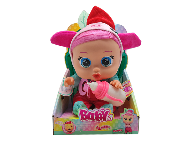 10Th Generation 14 Inch Enamel Crying Girls With Hair Doll