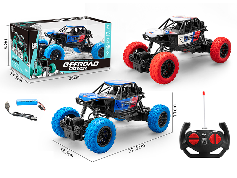 1:18 R/C 4CH Plastic Climbing Police Car With Light