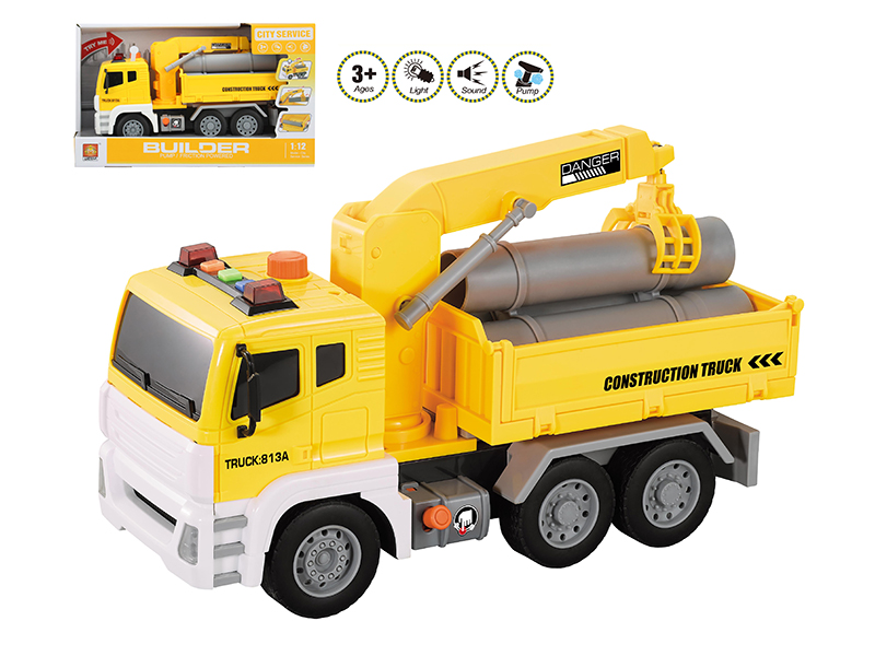1:12 Friction Construction Truck (Sound And Light,Pump)