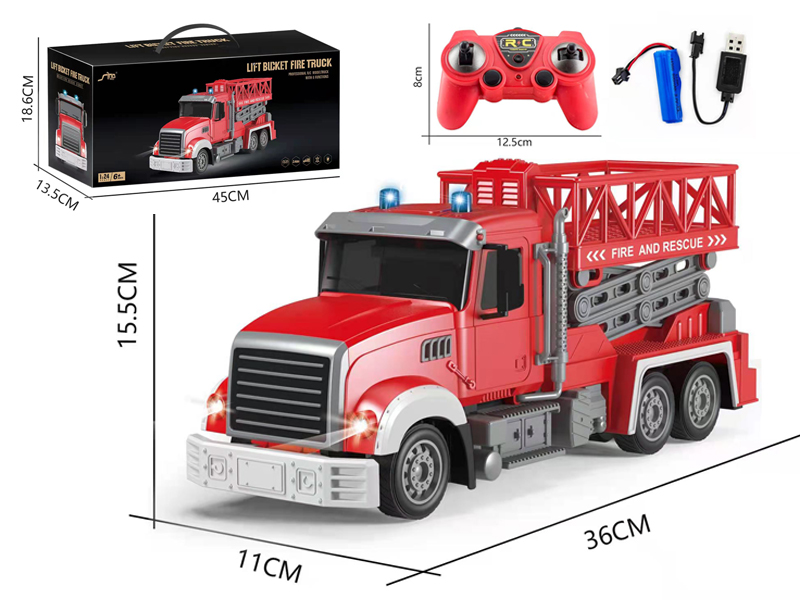 1:24 R/C 6CH 2.4G Opposite Frequency Lifting Fire Truck