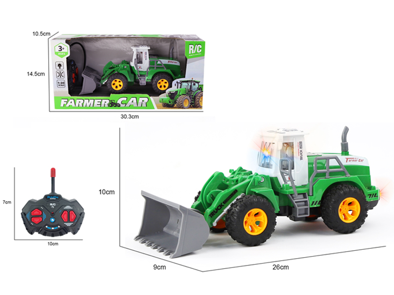 1:30 R/C 4CH Flat Arm Bulldozer Farmer Engineering Vehicle With Light