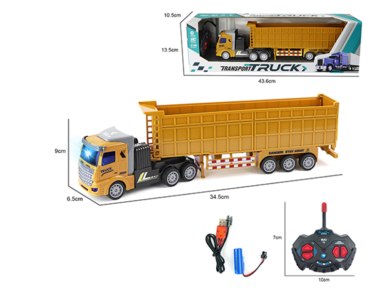 1:48 R/C 4CH Flat Head Dump Engineering Trailer With Light
