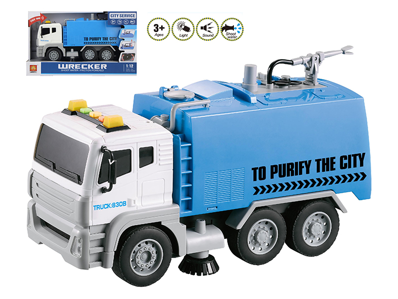 1:12 Friction Sanitation Truck (Sound And Light,Spray Water)
