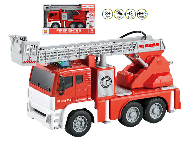 1:12 Friction Fire Engine (Sound And Light,Spray Water)