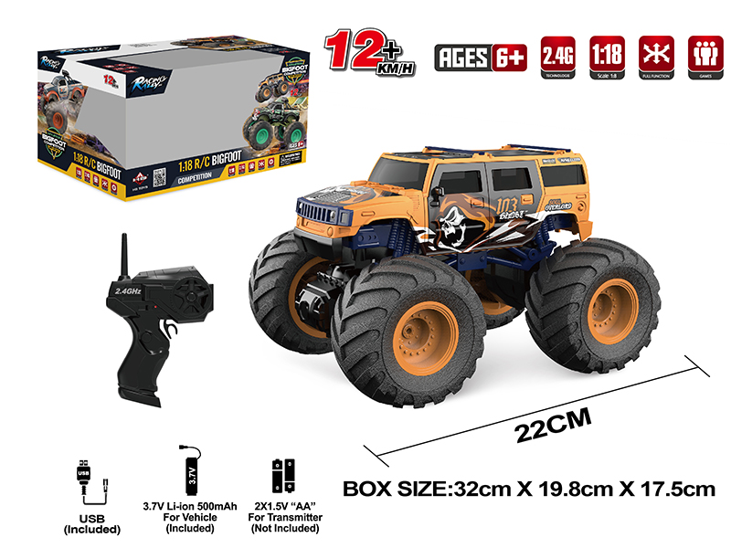 1:18 2.4G Remote Control Oversized Wheel Monster Trunk