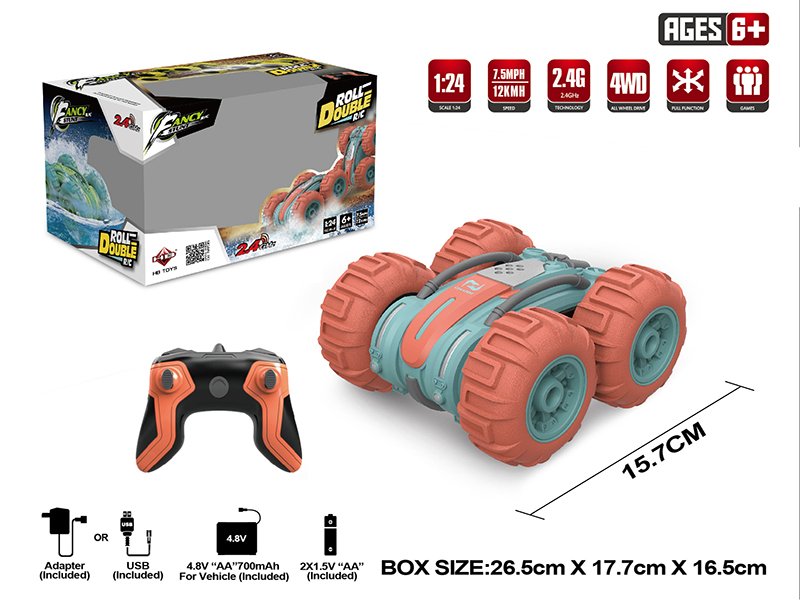 1:24 2.4G Remote Control Amphibious Double-Sided Stunt Car