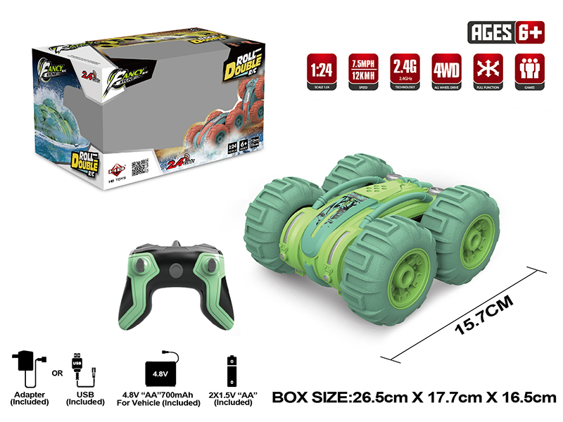 1:24 2.4G Remote Control Amphibious Double-Sided Stunt Car
