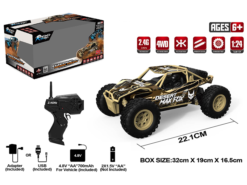 1:24 2.4G Remote Control  Four-Wheel Drive Desert Off-Road Vehicle