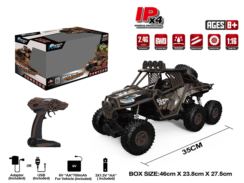 1:16 2.4G Remote Control Six-Wheel Drive Waterproof Rock Crawler