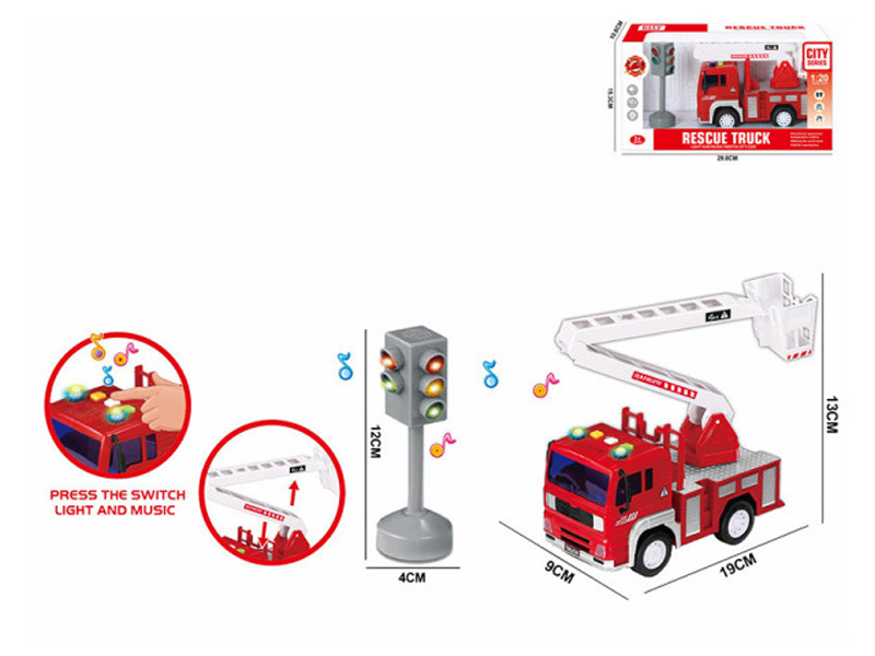 Friction Fire Truck With Communication Light (With Sound And Light)