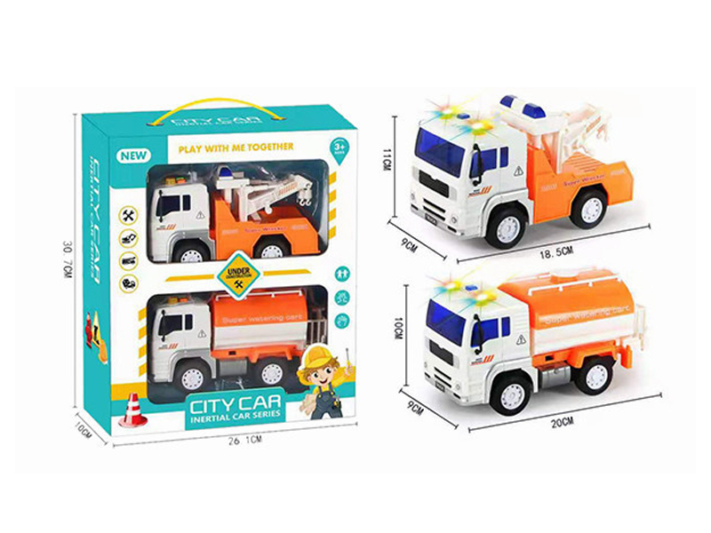 2PCS 1:20 Friction Urban Service Car Package (With Sound And Light)