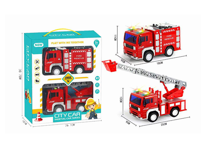 2PCS 1:20 Friction Urban Service Car Package (With Sound And Light)