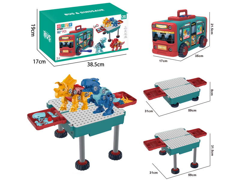 162PCS DIY Puzzle Assembly Deformation Bus