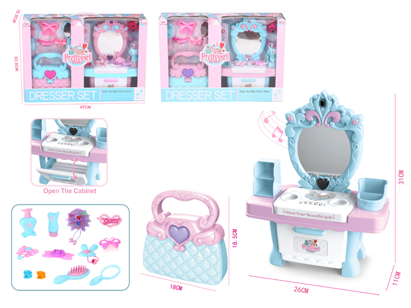 Mini Dressing Table With Light, Music And Handbag