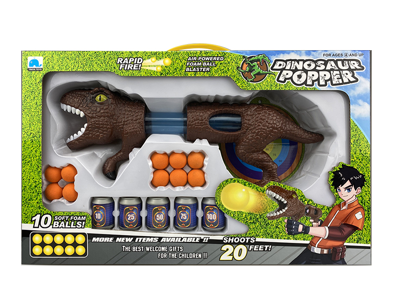 Tyrannosaurus Rex Air Pressure Soft Bullet Gun With 5 Dartboard,10 Bullets