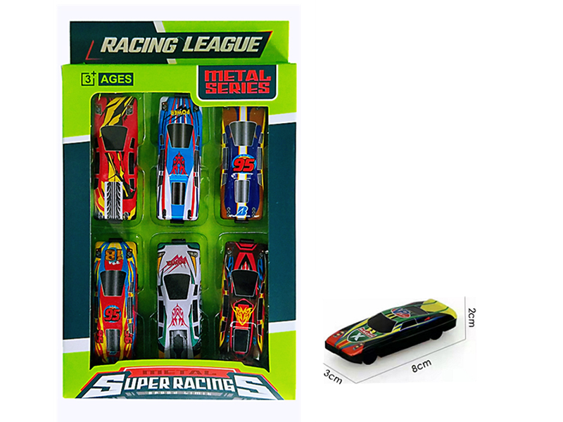 Metal Slide Cars 6pcs
