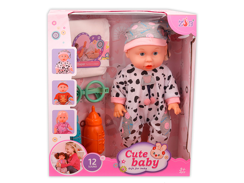 31cm Vinyl Head Blow Molding Body Doll Set(12 Sound IC)