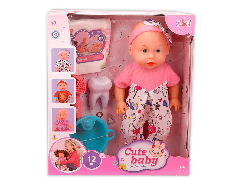 31cm Vinyl Head Blow Molding Body Doll Set(12 Sound IC)