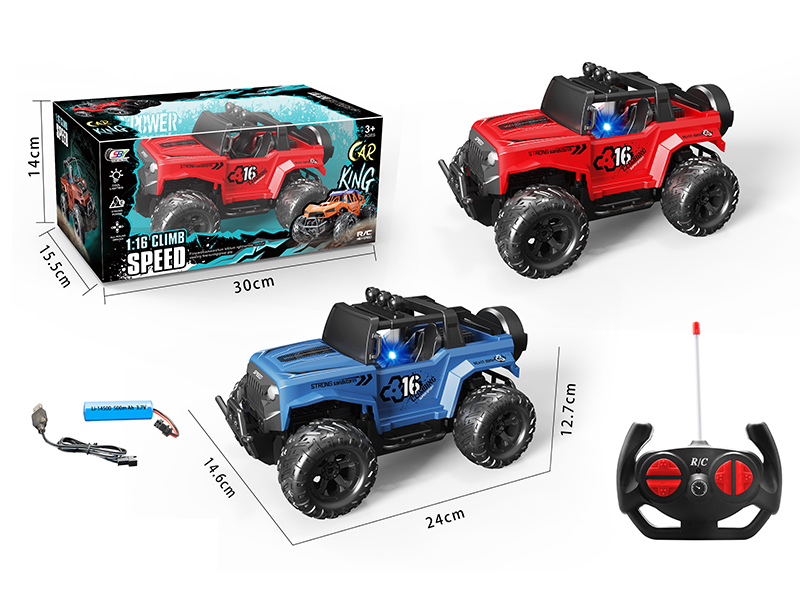 1:16 4CH R/C Wrangler Off-Road Vehicle With Lights