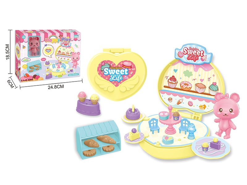 DIY Mini Dessert Shop Heart-Shaped Box(Light & Music)