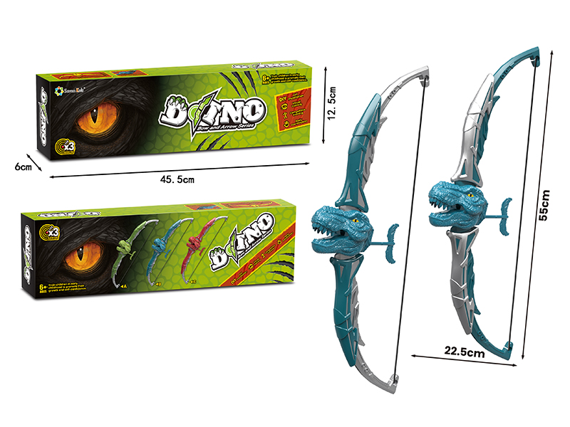 DIY Assembly Blue T-Rex Bow And Arrow