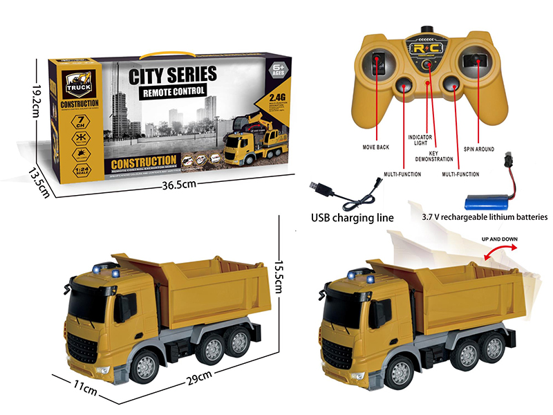 2.4G 7-Channle Remote Control Engineering Truck
