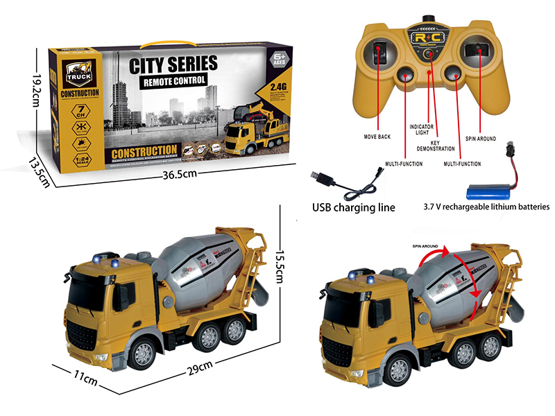 2.4G 7-Channle Remote Control Engineering Truck