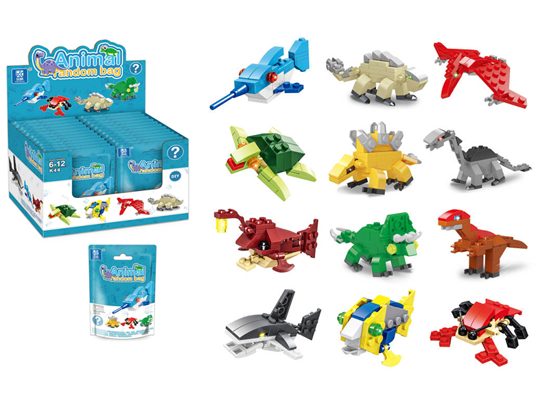 Animal Random Bag Building Blocks 24PCS/Box
