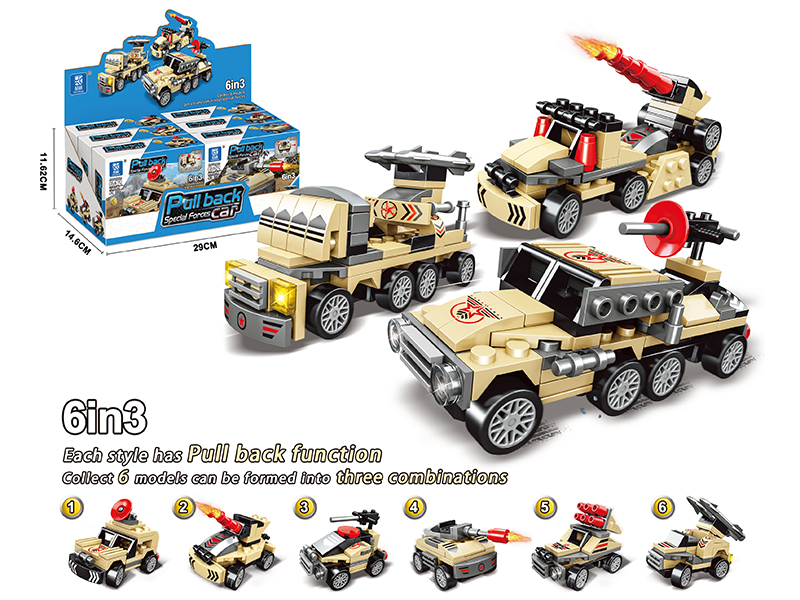Pull Back Special Forces Car Building Blocks 6PCS/Box